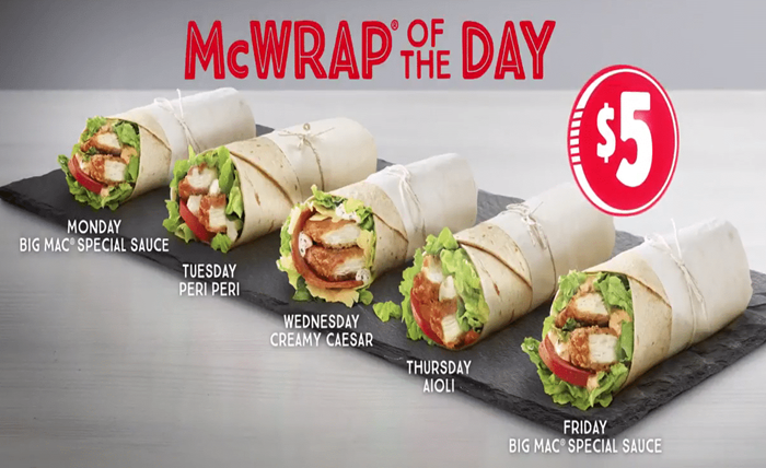 mcdonalds wrap of the day
